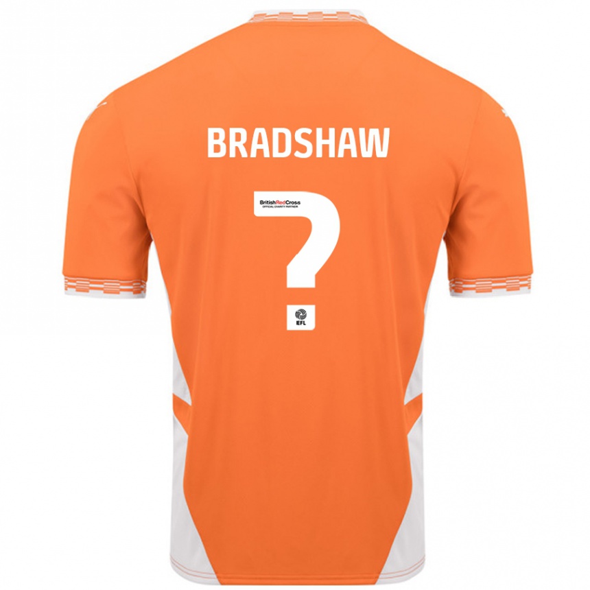 Kids Football Ashleigh Bradshaw #0 Orange White Home Jersey 2024/25 T-Shirt