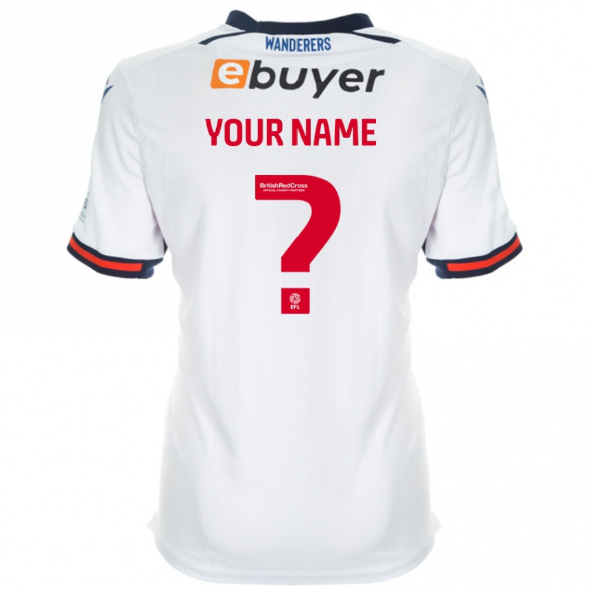 Kids Football Your Name #0 White Home Jersey 2024/25 T-Shirt