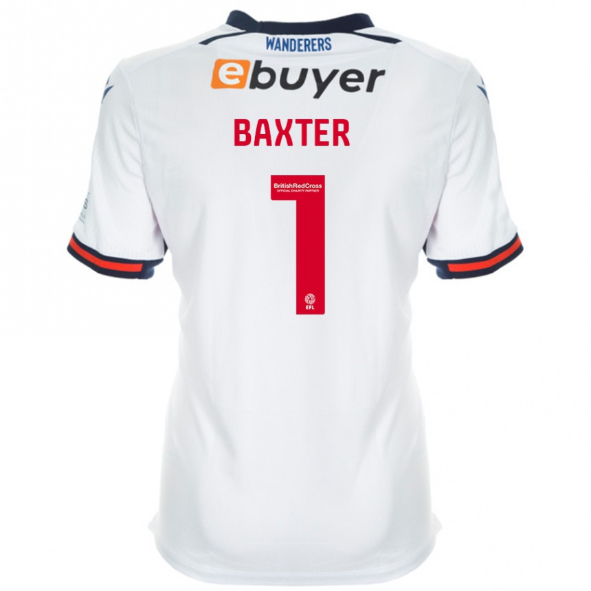 Kids Football Nathan Baxter #1 White Home Jersey 2024/25 T-Shirt