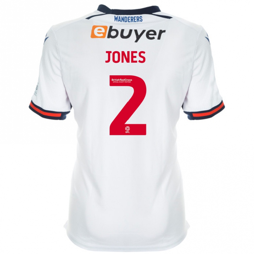 Kids Football Gethin Jones #2 White Home Jersey 2024/25 T-Shirt