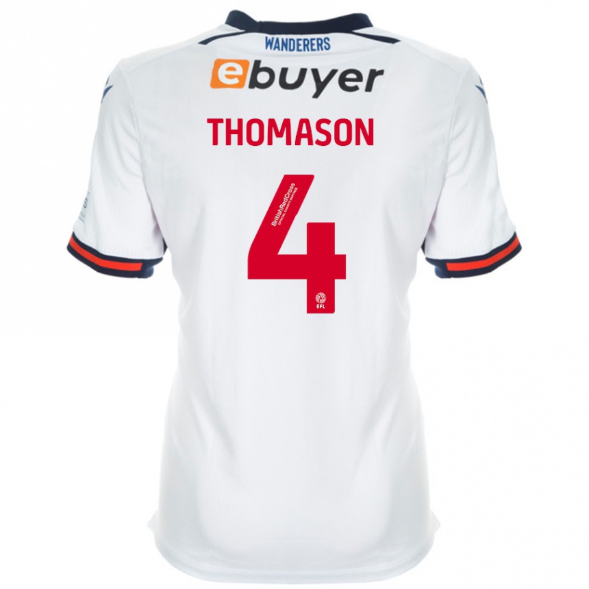 Kids Football George Thomason #4 White Home Jersey 2024/25 T-Shirt