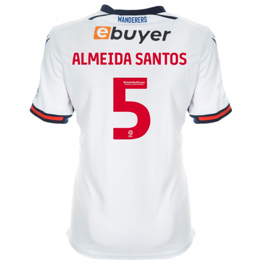 Kids Football Ricardo Santos #5 White Home Jersey 2024/25 T-Shirt