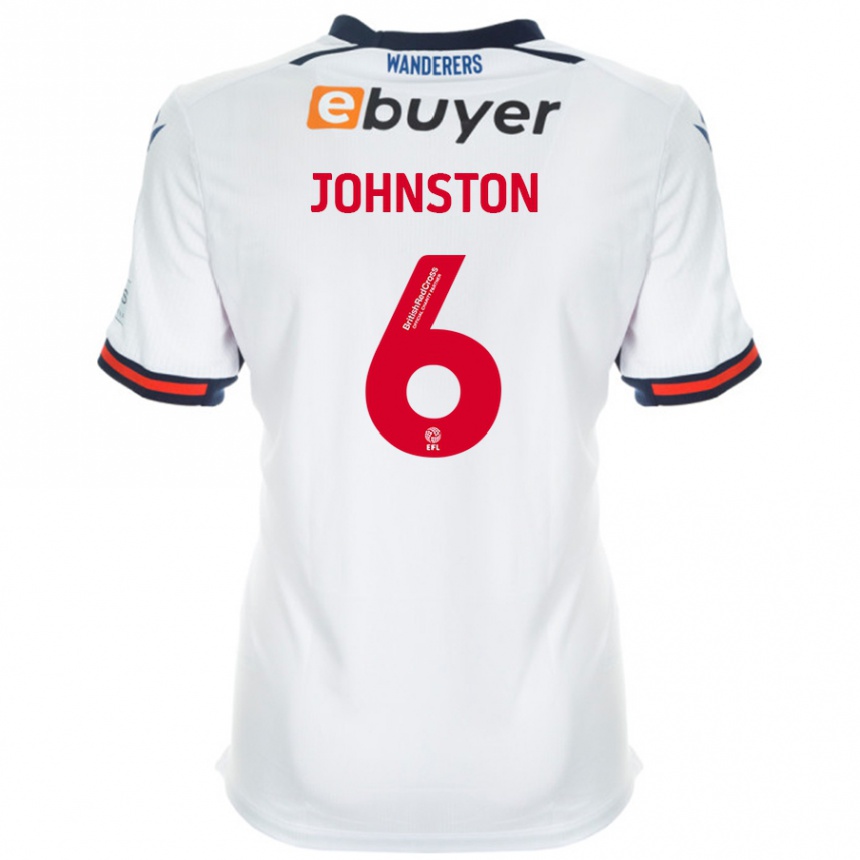 Kids Football George Johnston #6 White Home Jersey 2024/25 T-Shirt