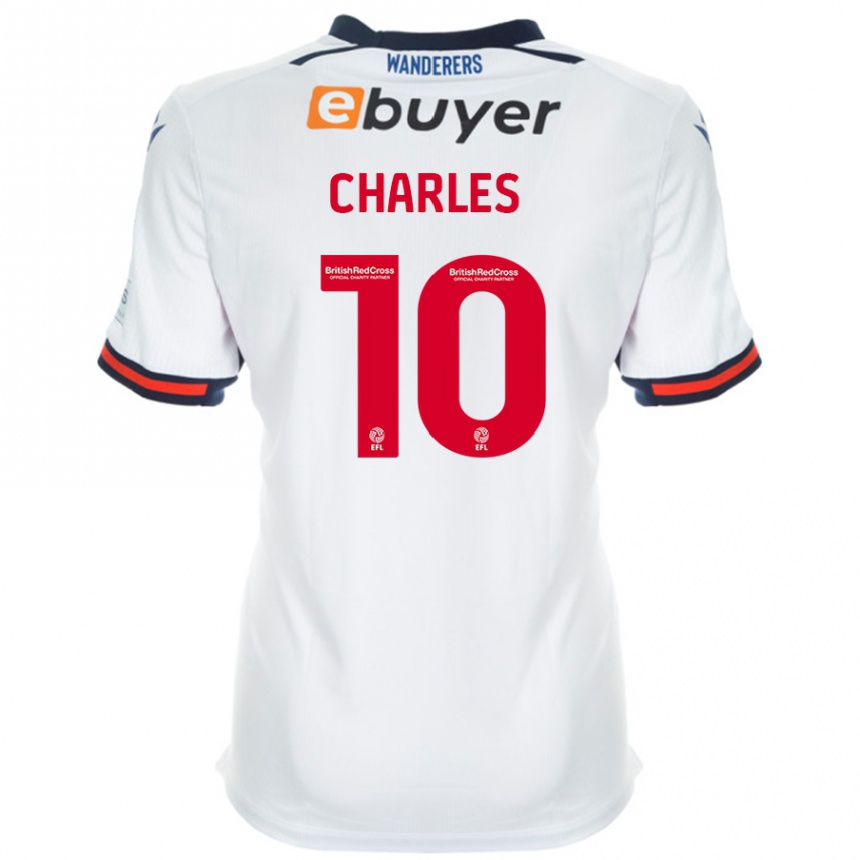 Kids Football Dion Charles #10 White Home Jersey 2024/25 T-Shirt