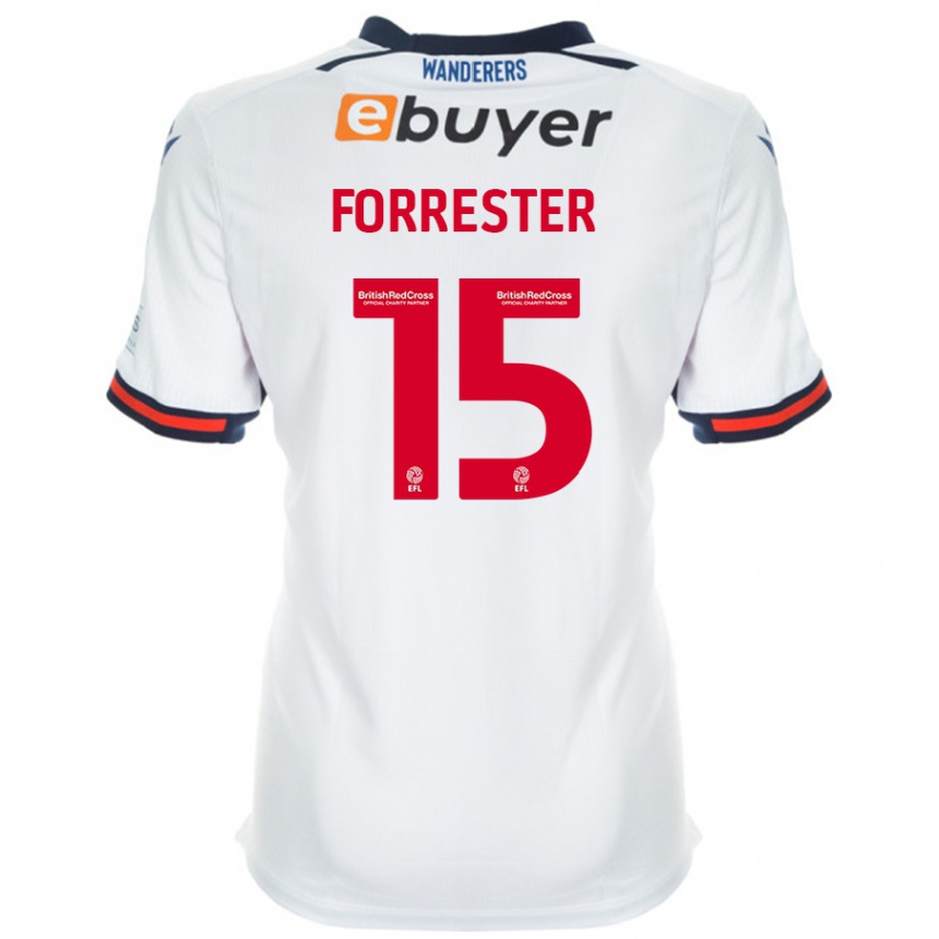 Kids Football Will Forrester #15 White Home Jersey 2024/25 T-Shirt