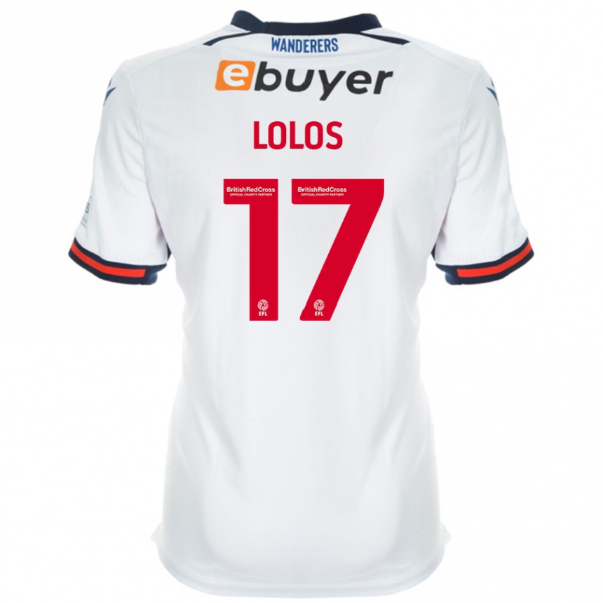 Kids Football Klaidi Lolos #17 White Home Jersey 2024/25 T-Shirt