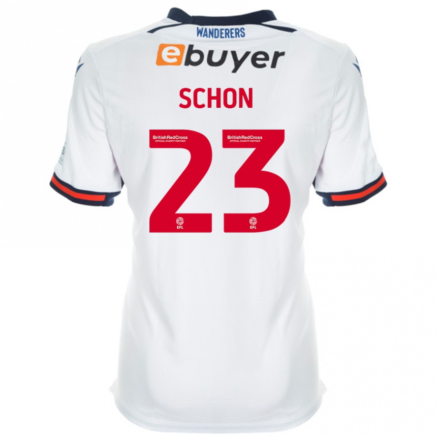 Kids Football Szabolcs Schön #23 White Home Jersey 2024/25 T-Shirt