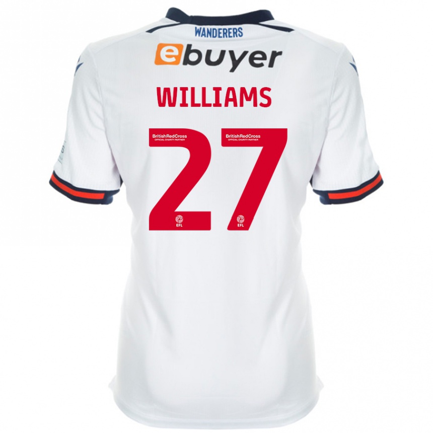 Kids Football Randell Williams #27 White Home Jersey 2024/25 T-Shirt