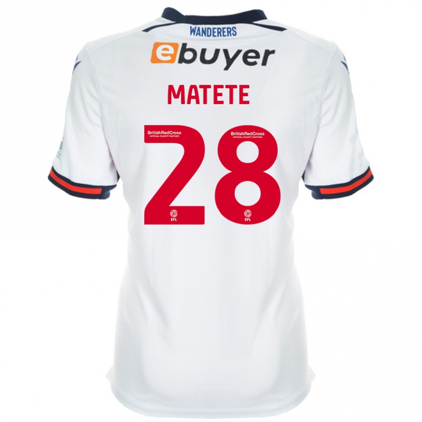 Kids Football Jay Matete #28 White Home Jersey 2024/25 T-Shirt