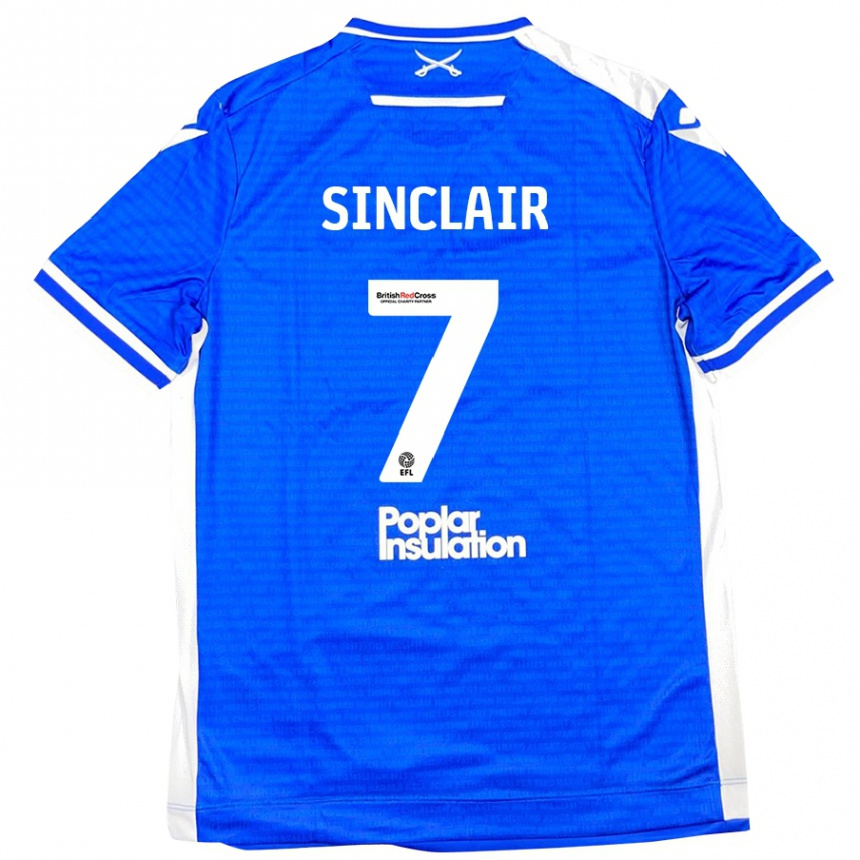 Kids Football Scott Sinclair #7 Blue White Home Jersey 2024/25 T-Shirt