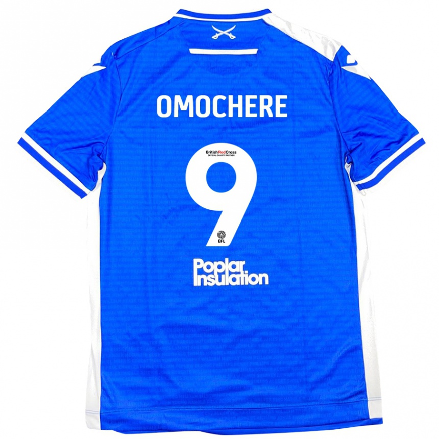 Kids Football Promise Omochere #9 Blue White Home Jersey 2024/25 T-Shirt