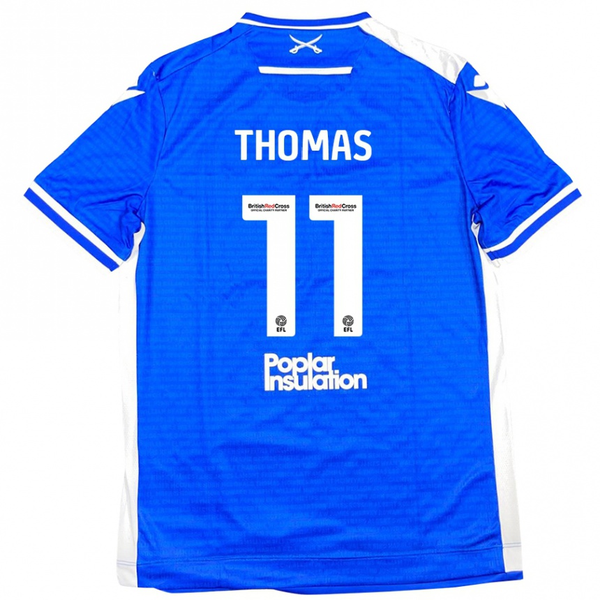 Kids Football Luke Thomas #11 Blue White Home Jersey 2024/25 T-Shirt