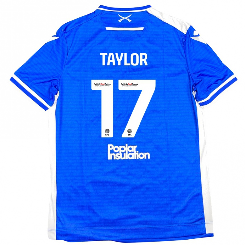 Kids Football Connor Taylor #17 Blue White Home Jersey 2024/25 T-Shirt