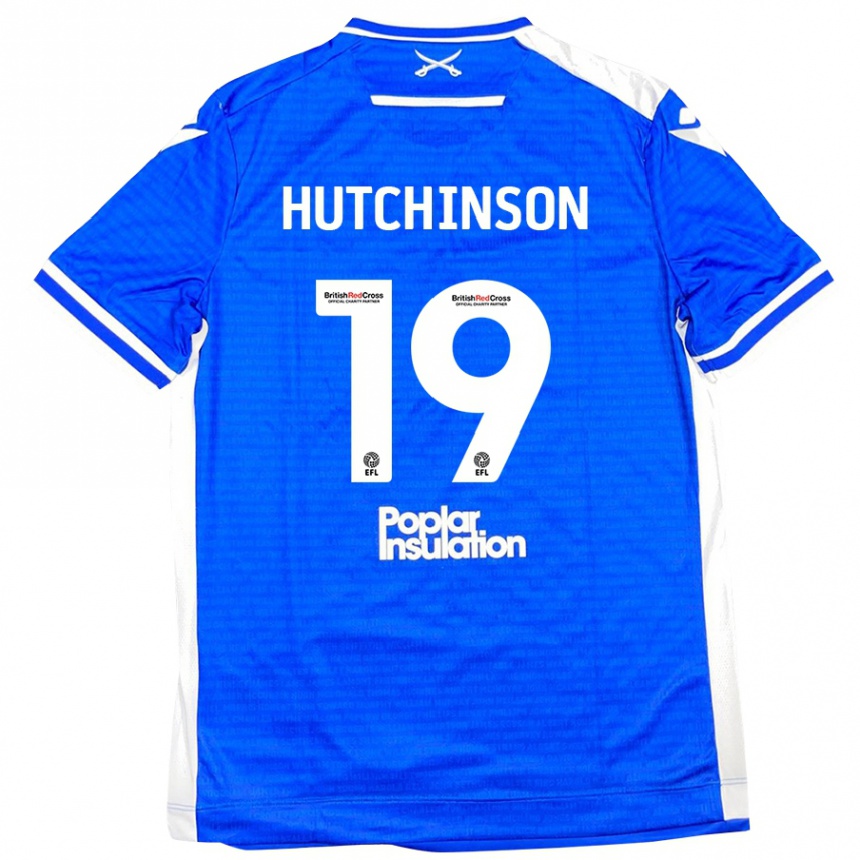 Kids Football Isaac Hutchinson #19 Blue White Home Jersey 2024/25 T-Shirt