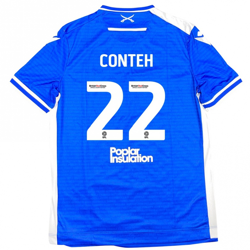 Kids Football Kamil Conteh #22 Blue White Home Jersey 2024/25 T-Shirt