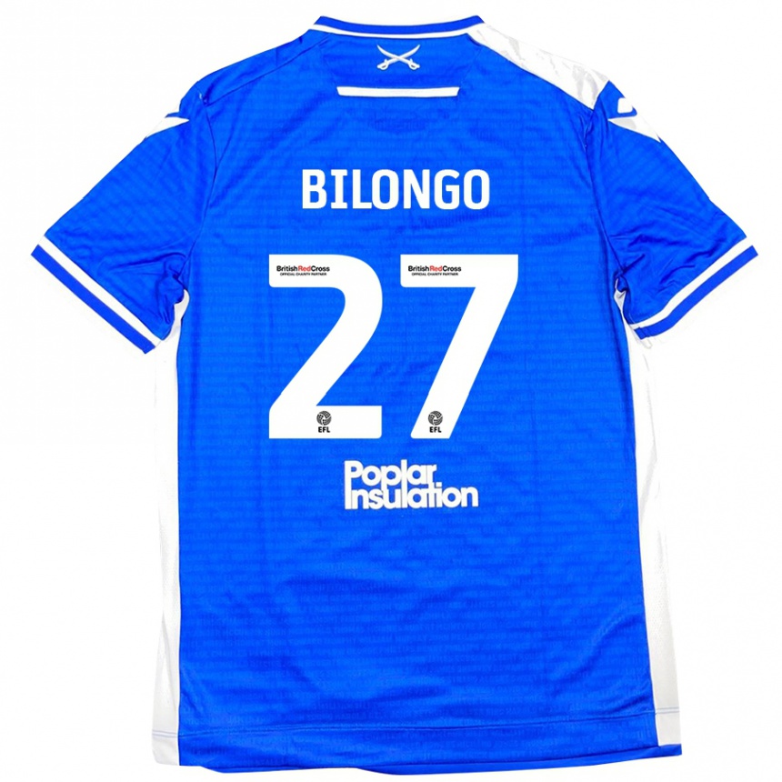 Kids Football Bryant Bilongo #27 Blue White Home Jersey 2024/25 T-Shirt