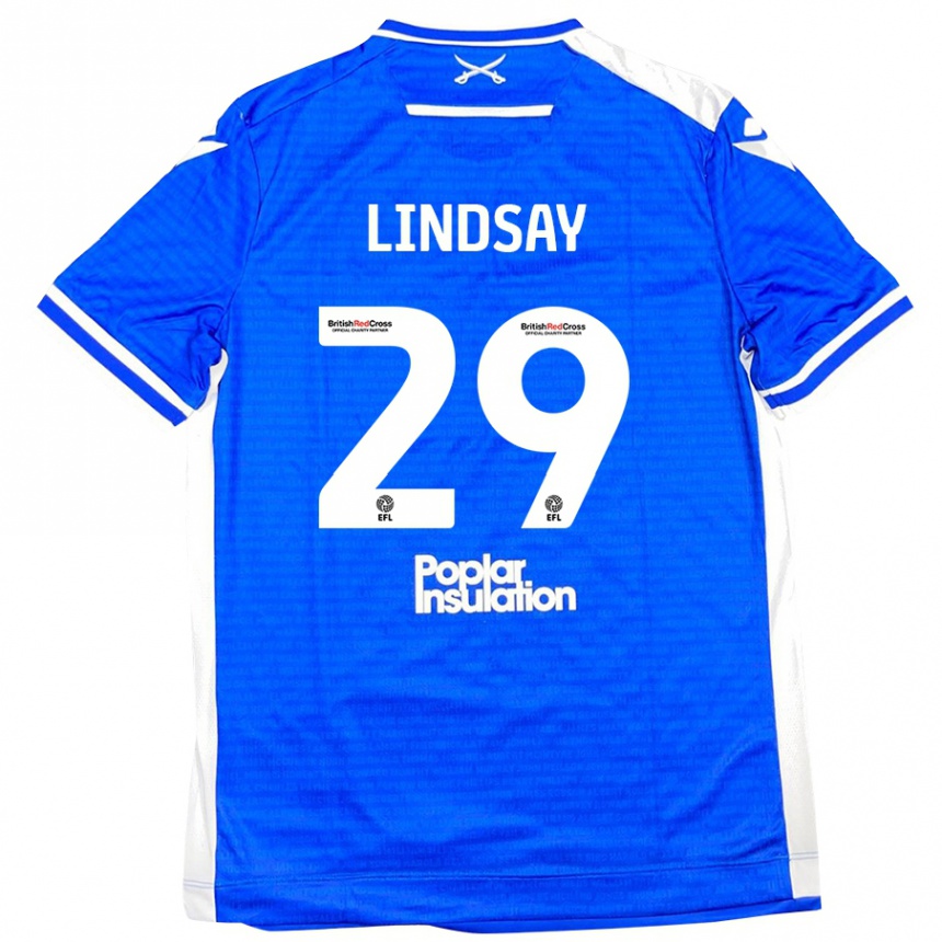 Kids Football Jamie Lindsay #29 Blue White Home Jersey 2024/25 T-Shirt