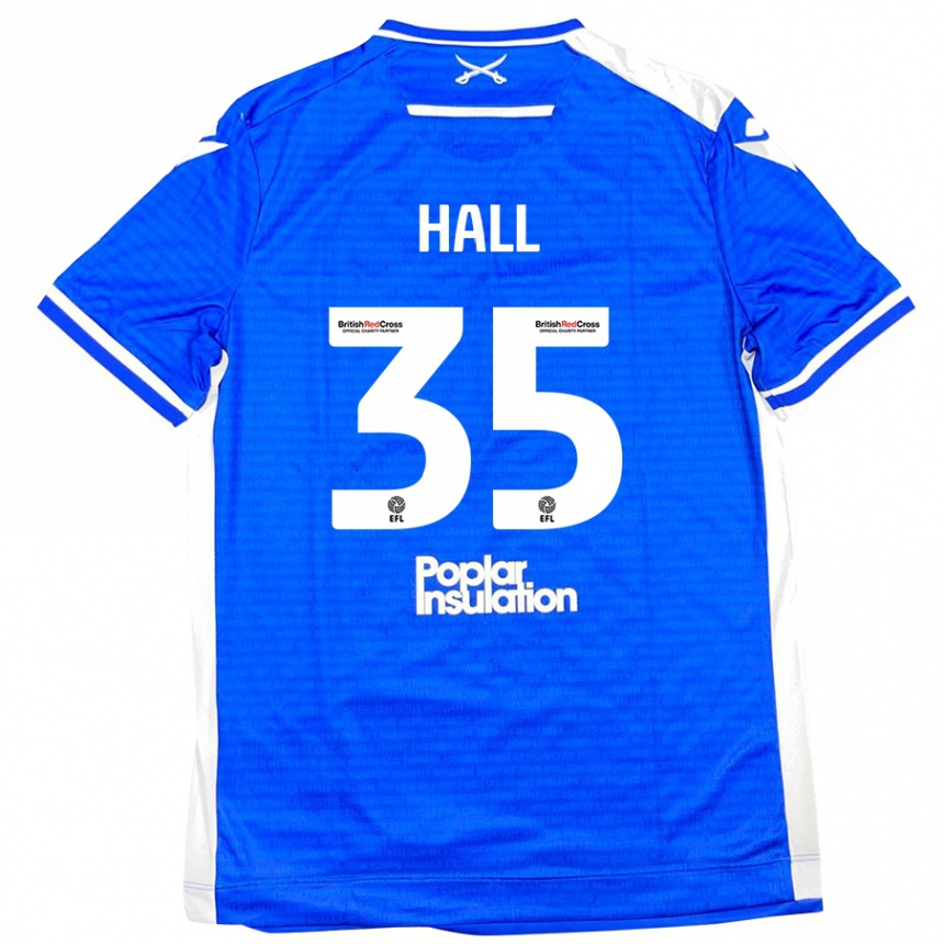 Kids Football Matt Hall #35 Blue White Home Jersey 2024/25 T-Shirt