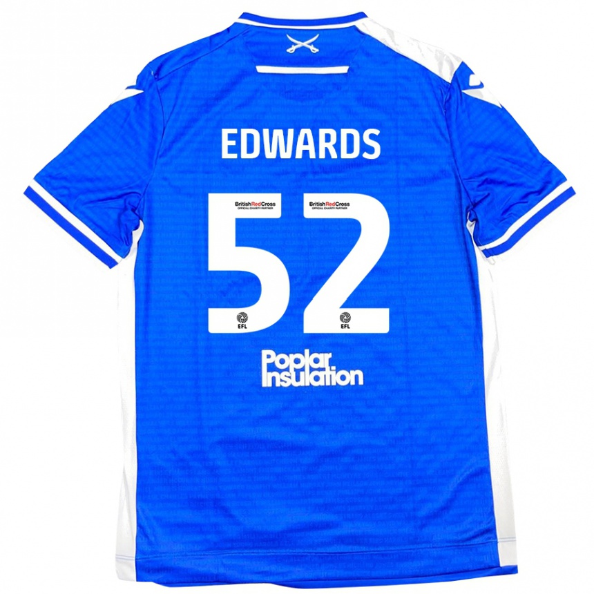 Kids Football Max Edwards #52 Blue White Home Jersey 2024/25 T-Shirt