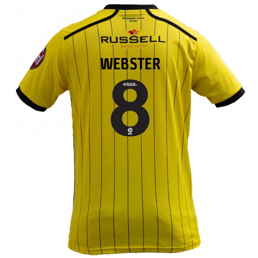 Kids Football Charlie Webster #8 Yellow Home Jersey 2024/25 T-Shirt