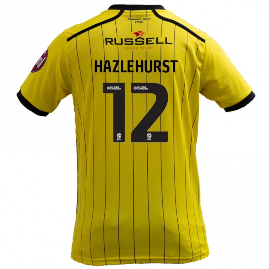 Kids Football Jack Hazlehurst #12 Yellow Home Jersey 2024/25 T-Shirt