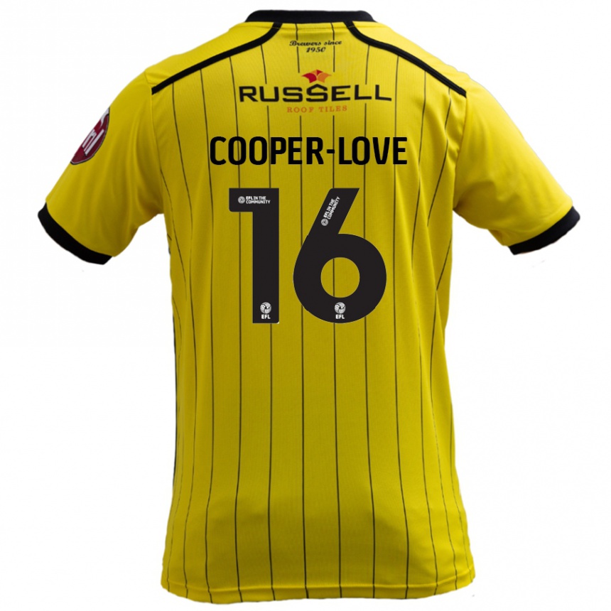 Kids Football Jack Cooper-Love #16 Yellow Home Jersey 2024/25 T-Shirt