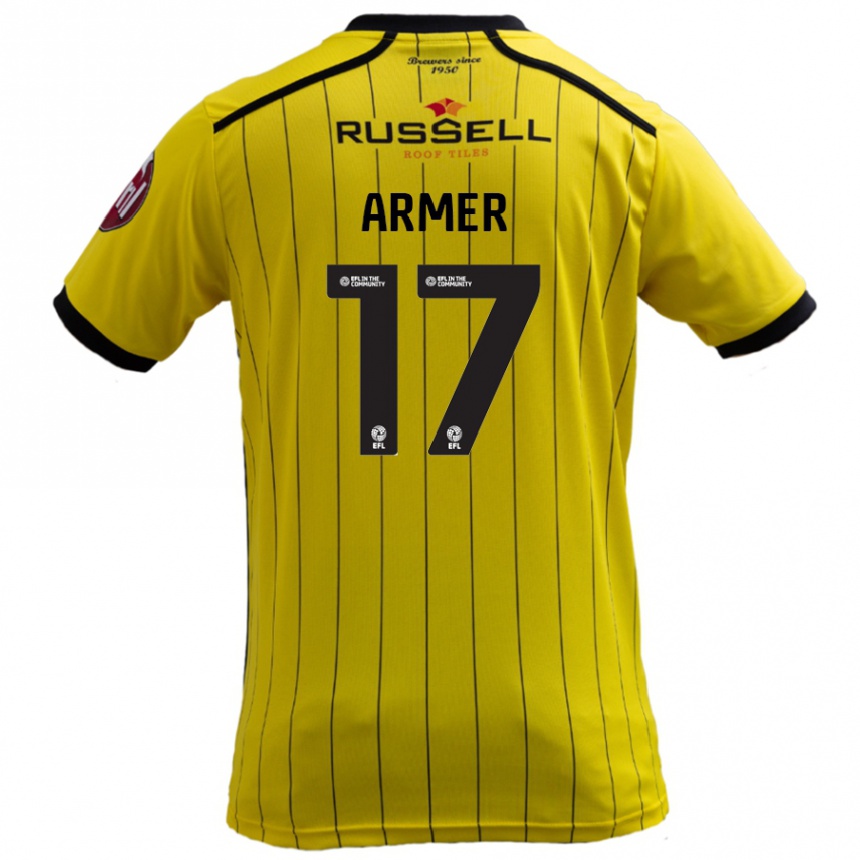 Kids Football Jack Armer #17 Yellow Home Jersey 2024/25 T-Shirt