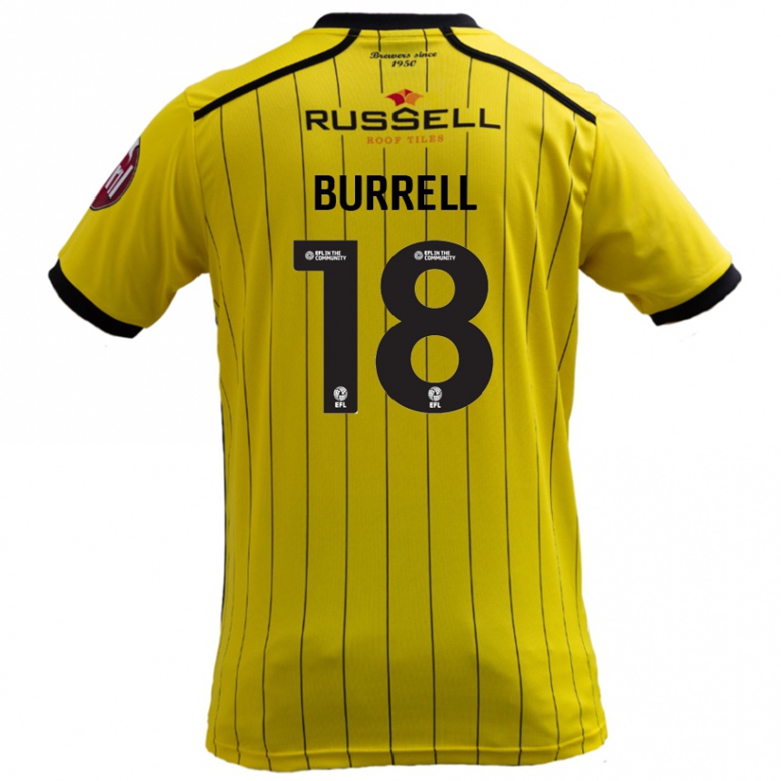 Kids Football Rumarn Burrell #18 Yellow Home Jersey 2024/25 T-Shirt