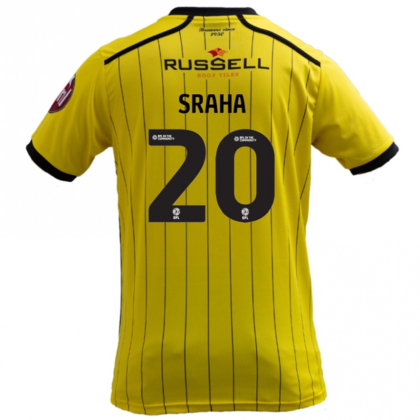 Kids Football Jason Sraha #20 Yellow Home Jersey 2024/25 T-Shirt