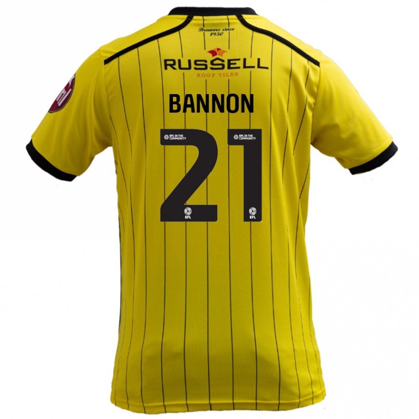 Kids Football Alex Bannon #21 Yellow Home Jersey 2024/25 T-Shirt