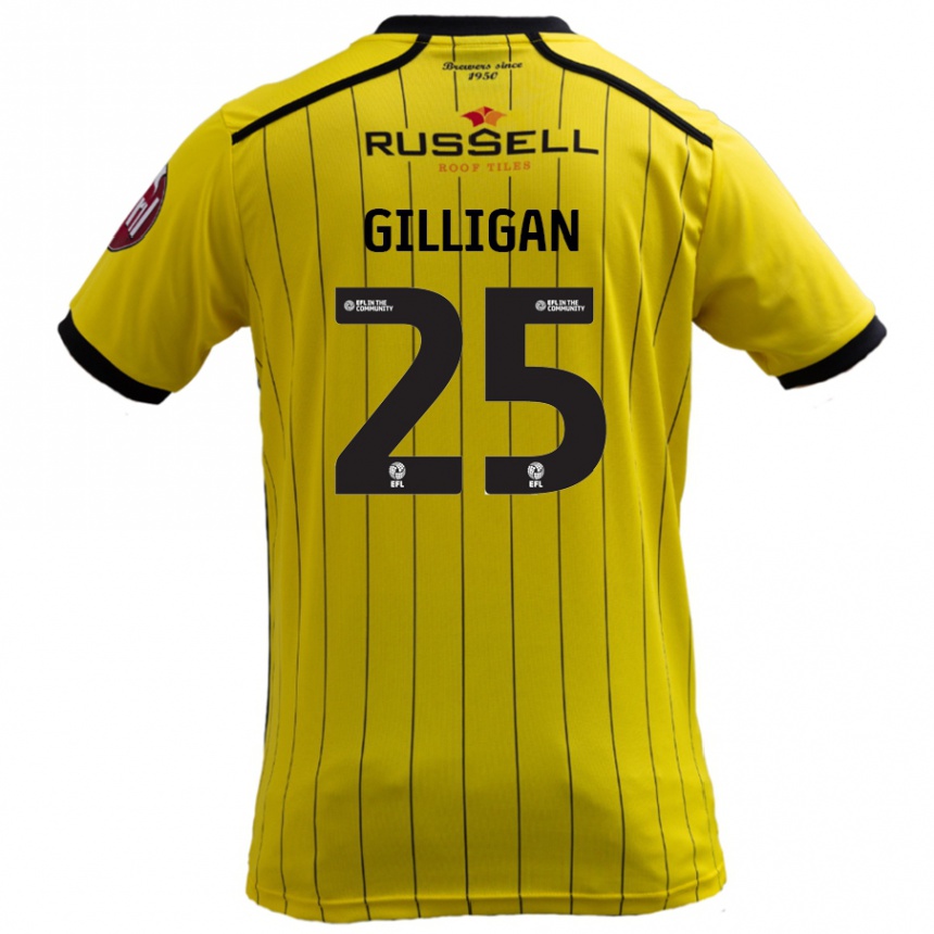 Kids Football Ciaran Gilligan #25 Yellow Home Jersey 2024/25 T-Shirt