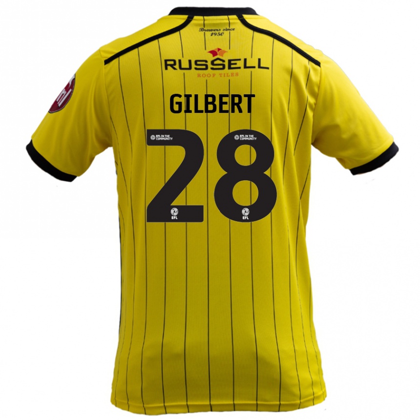 Kids Football Cameron Gilbert #28 Yellow Home Jersey 2024/25 T-Shirt