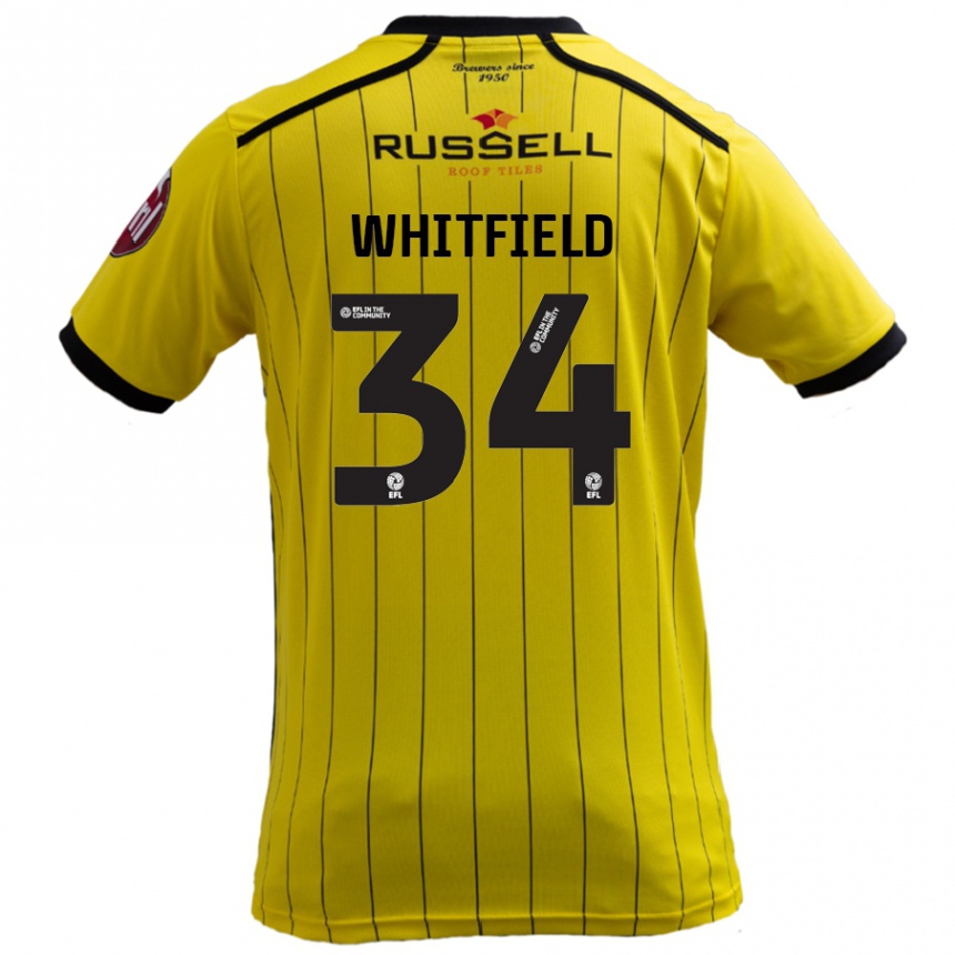 Kids Football Ben Whitfield #34 Yellow Home Jersey 2024/25 T-Shirt