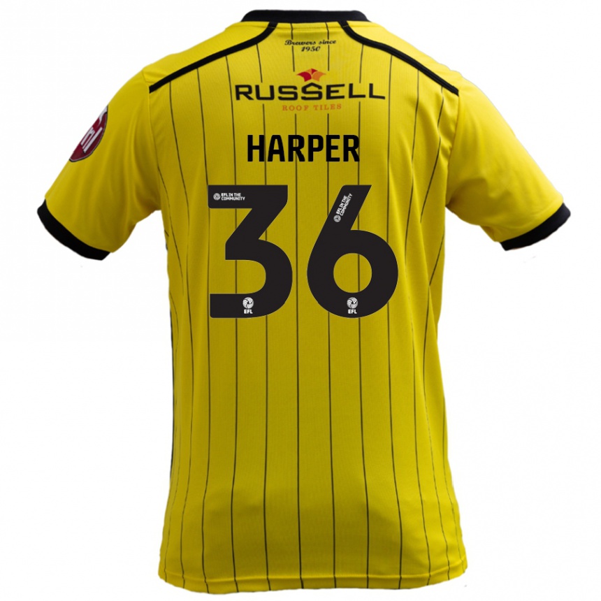 Kids Football Rekeem Harper #36 Yellow Home Jersey 2024/25 T-Shirt