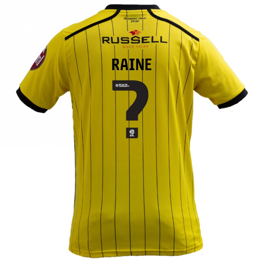 Kids Football Max Raine #0 Yellow Home Jersey 2024/25 T-Shirt