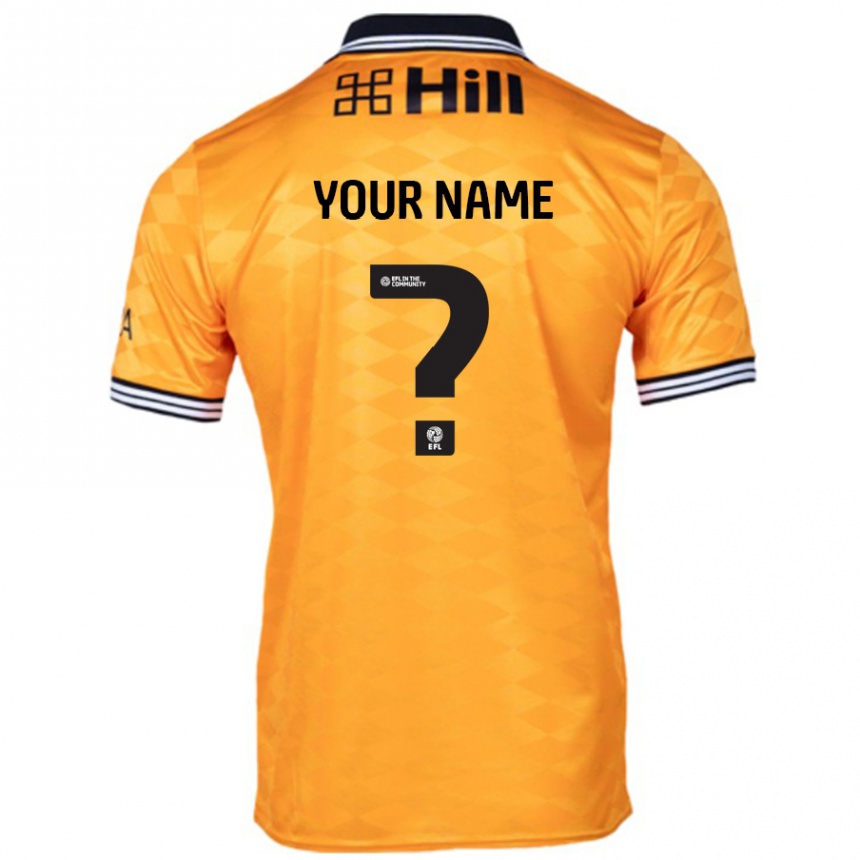 Kids Football Your Name #0 Orange Home Jersey 2024/25 T-Shirt