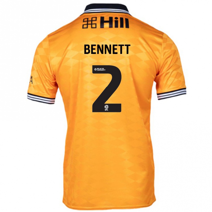 Kids Football Liam Bennett #2 Orange Home Jersey 2024/25 T-Shirt