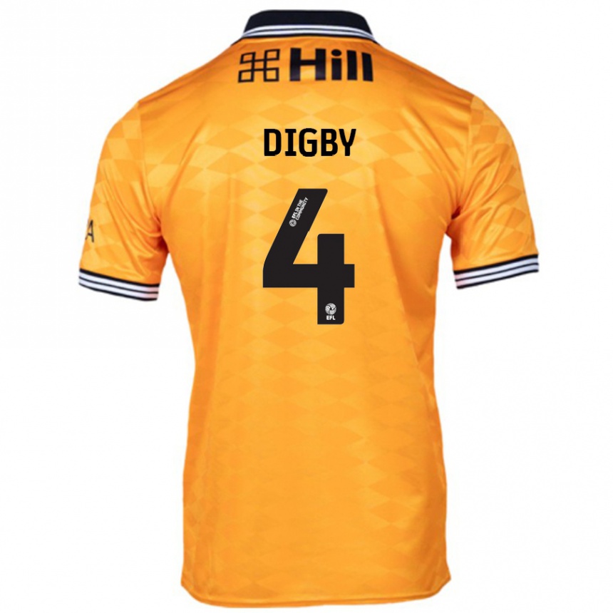 Kids Football Paul Digby #4 Orange Home Jersey 2024/25 T-Shirt