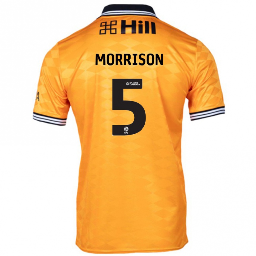 Kids Football Michael Morrison #5 Orange Home Jersey 2024/25 T-Shirt