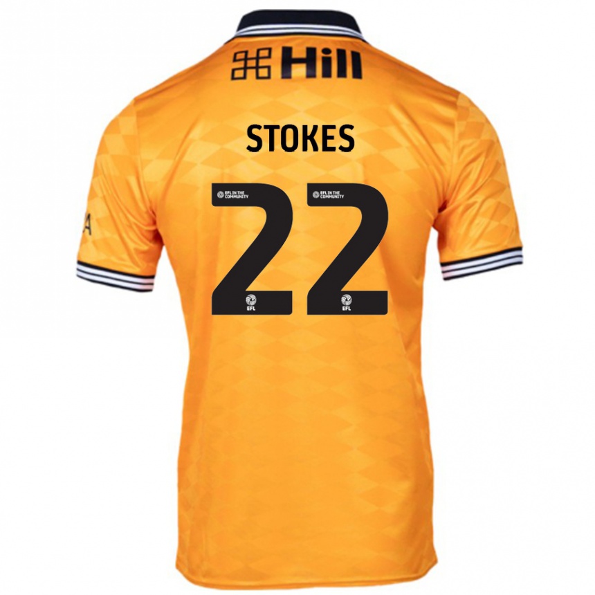 Kids Football Josh Stokes #22 Orange Home Jersey 2024/25 T-Shirt