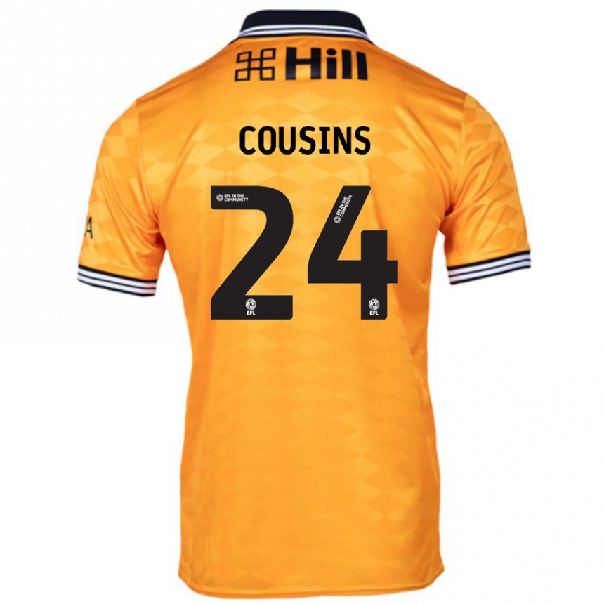 Kids Football Jordan Cousins #24 Orange Home Jersey 2024/25 T-Shirt