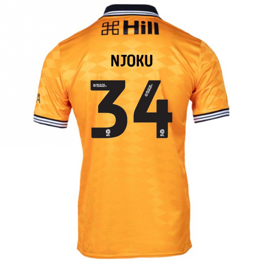 Kids Football Brandon Njoku #34 Orange Home Jersey 2024/25 T-Shirt