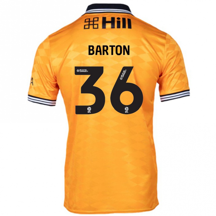 Kids Football Dan Barton #36 Orange Home Jersey 2024/25 T-Shirt