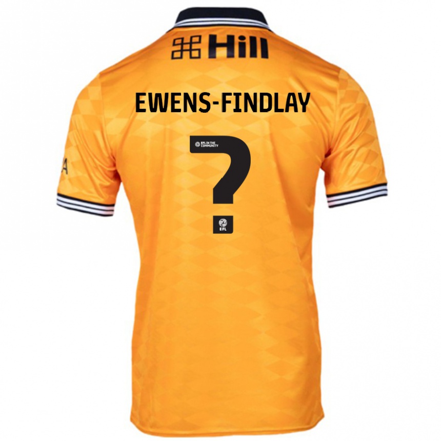 Kids Football Ty Ewens-Findlay #0 Orange Home Jersey 2024/25 T-Shirt