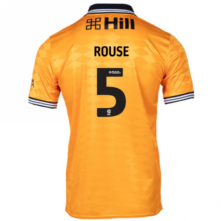 Kids Football Lauren Rouse #5 Orange Home Jersey 2024/25 T-Shirt