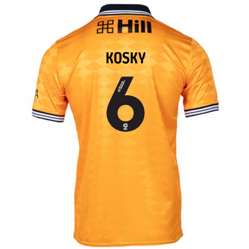 Kids Football Rachel Kosky #6 Orange Home Jersey 2024/25 T-Shirt