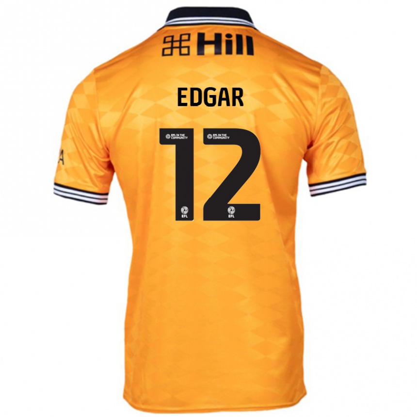 Kids Football Sammy Edgar #12 Orange Home Jersey 2024/25 T-Shirt