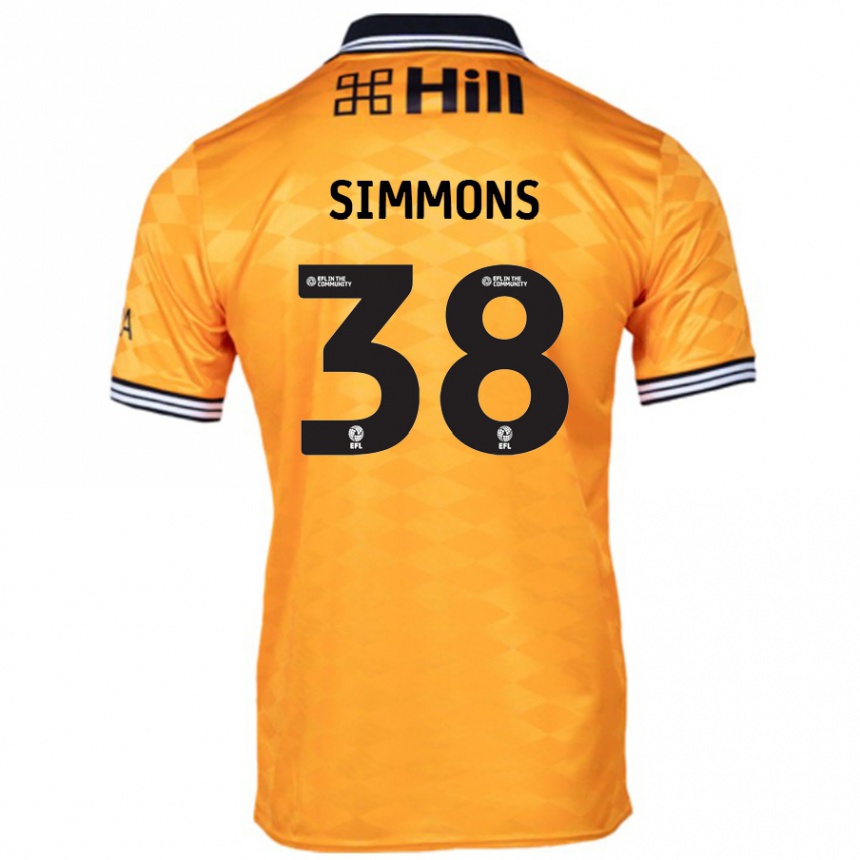 Kids Football Bella Simmons #38 Orange Home Jersey 2024/25 T-Shirt