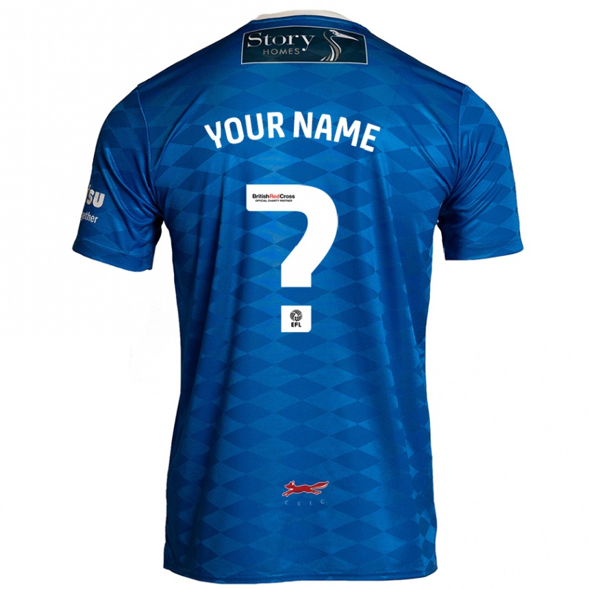 Kids Football Your Name #0 Blue Home Jersey 2024/25 T-Shirt