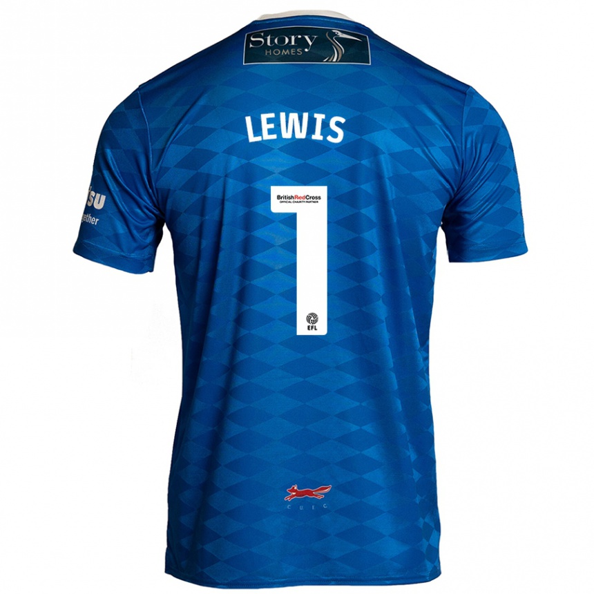 Kids Football Harry Lewis #1 Blue Home Jersey 2024/25 T-Shirt